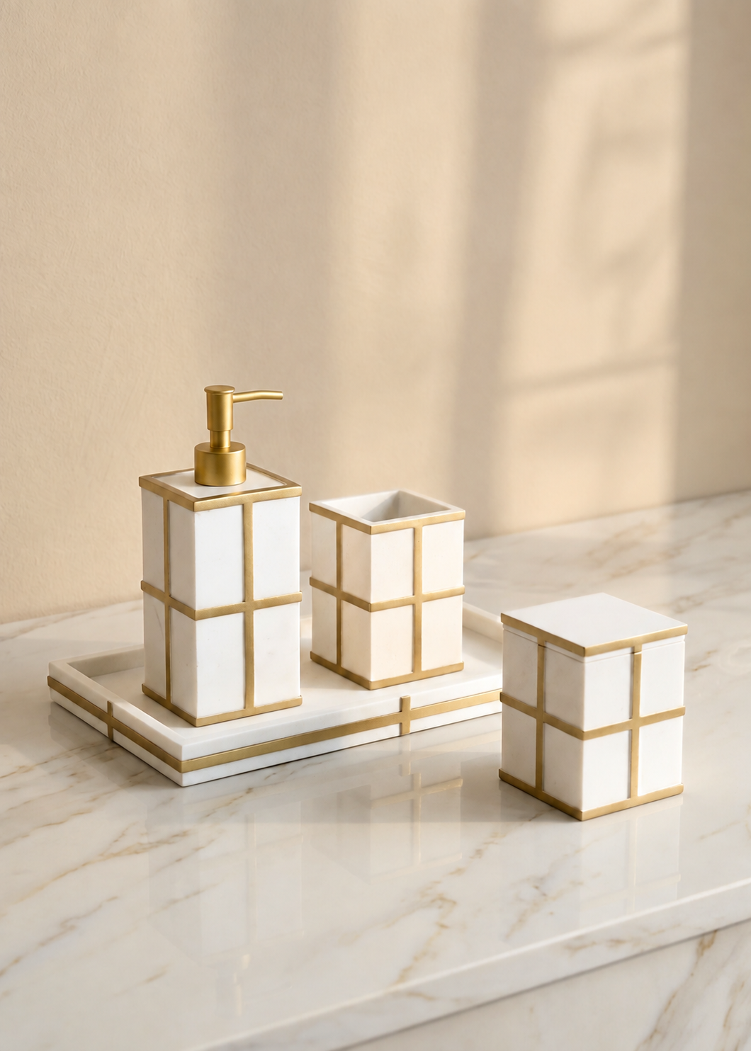 Axia Bathroom Set - Ivory (Set of 4)