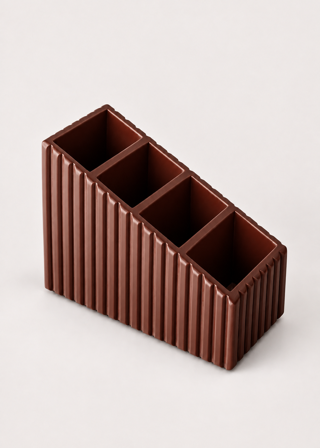 Imperium Fluted Remote Holder 4 Slot - Walnut