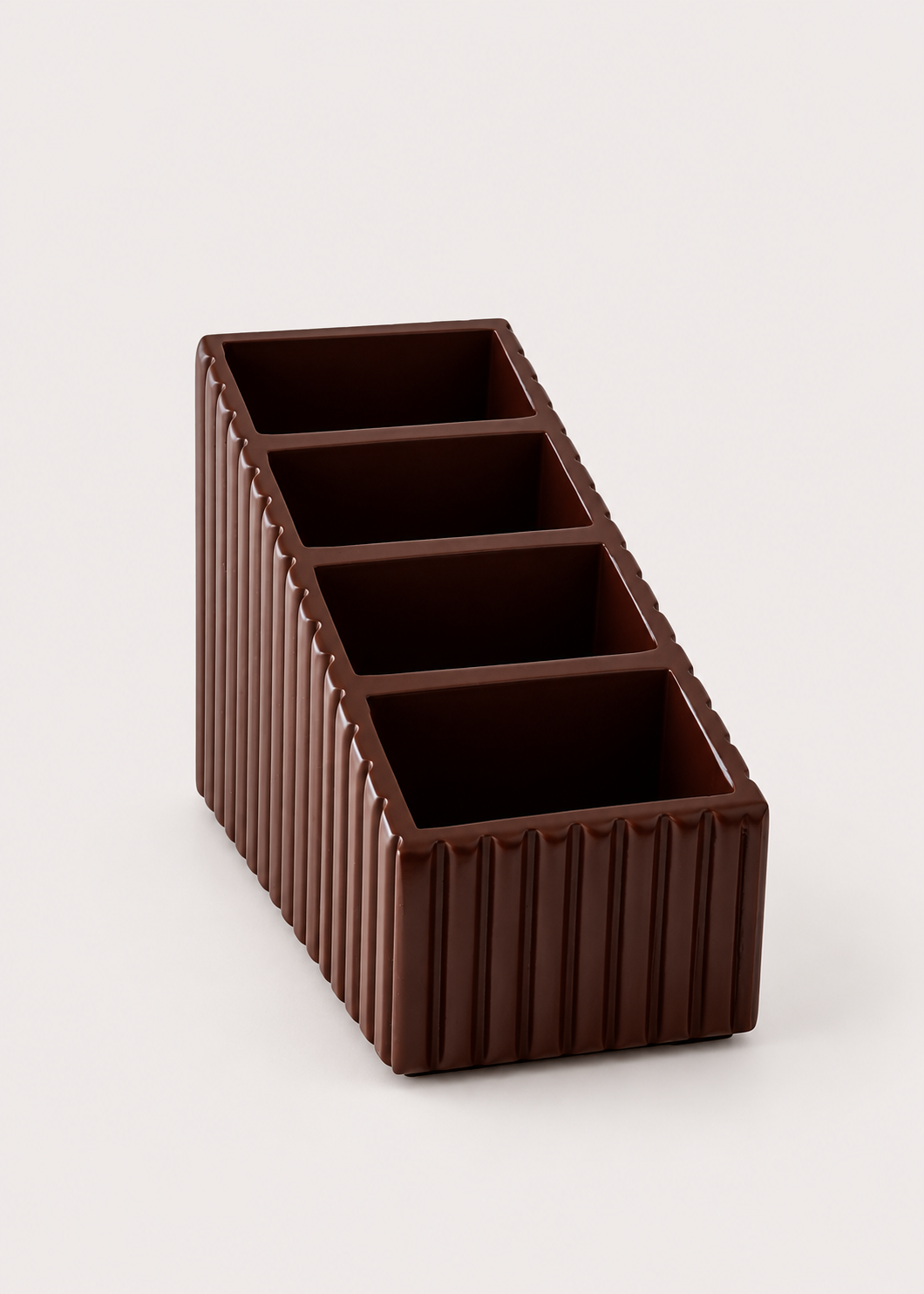 Imperium Fluted Remote Holder 4 Slot - Walnut