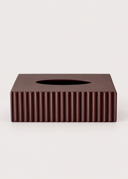 Imperium Fluted Tissue Box - Walnut