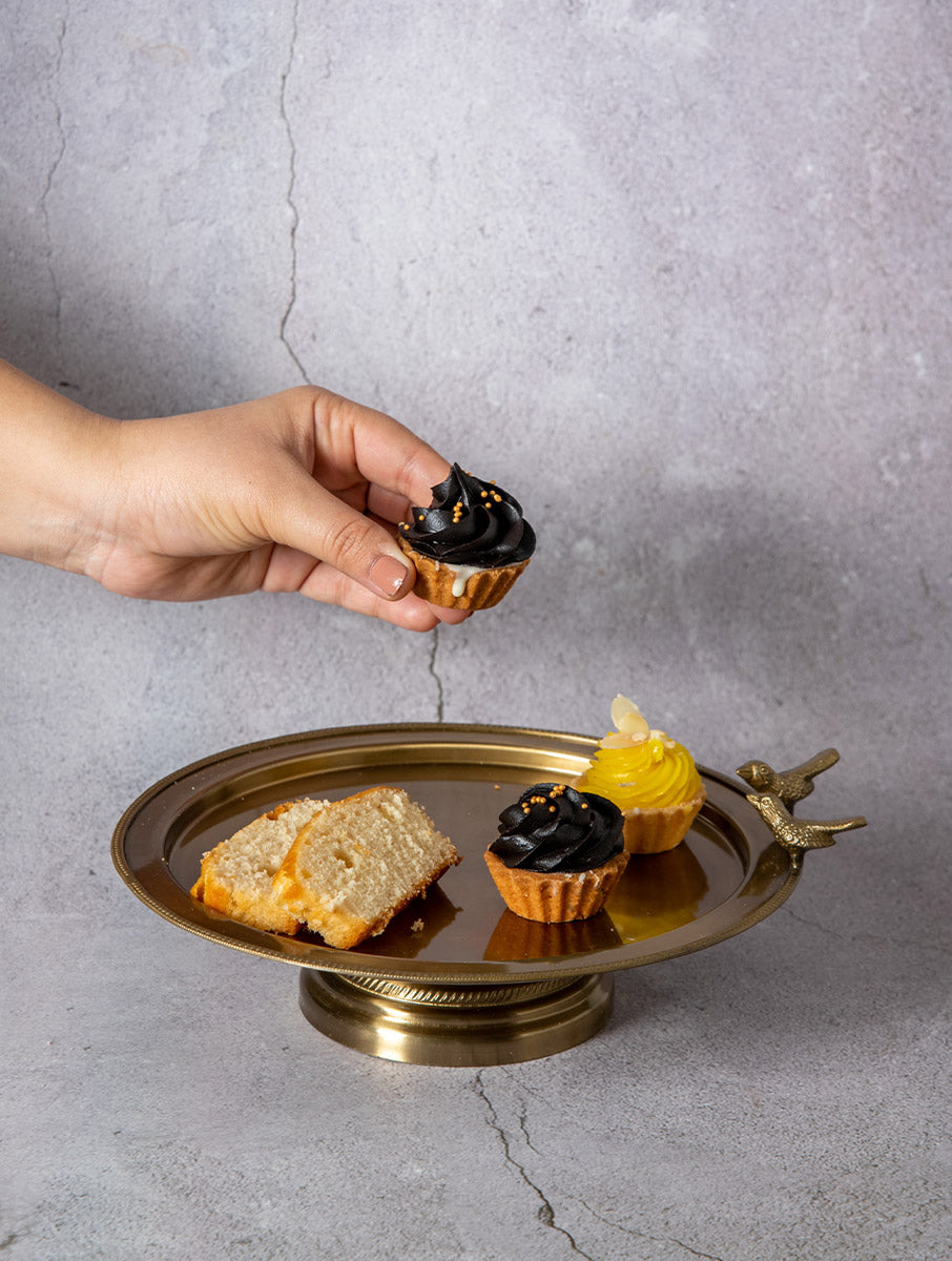 Birdie Cake Stand with Glass Cloche