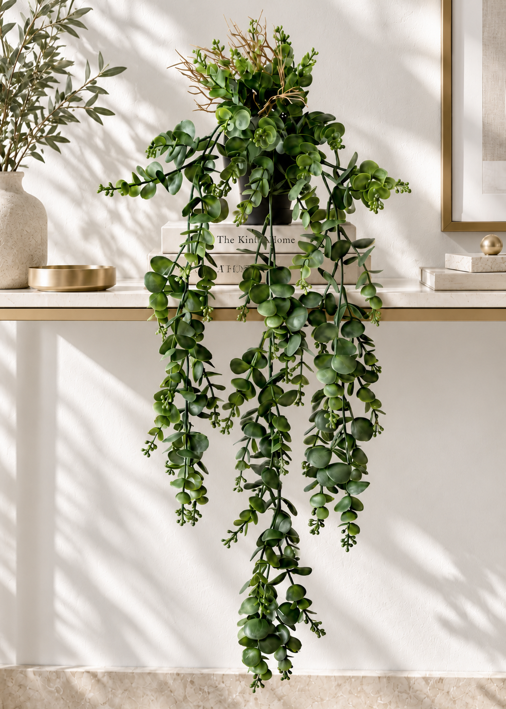 Artificial Cascading Eucalyptus Plant