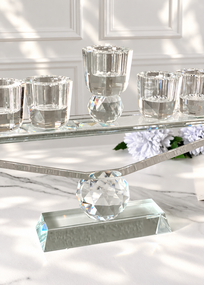 Nine Arm Crystal Candle Holders