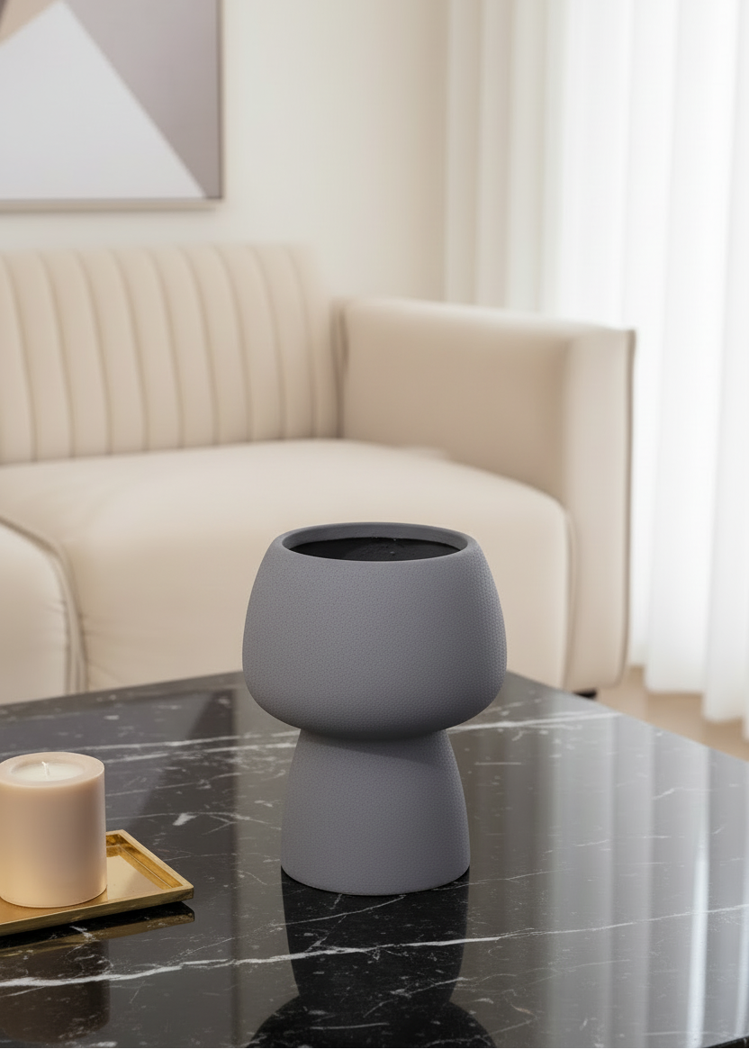 Mulu Textured Grey Vase - Large