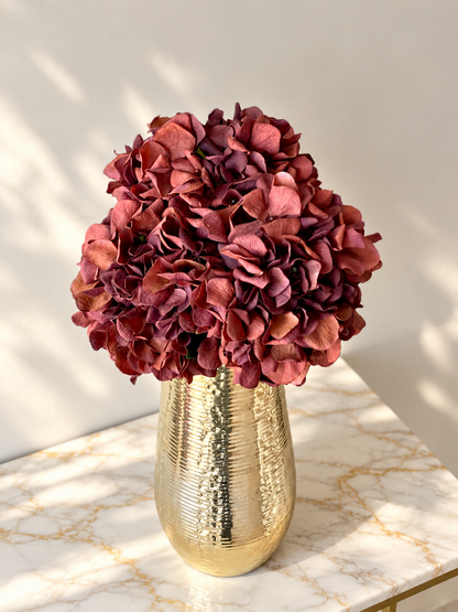 Artificial Hydrangea Stem - Mulberry Burgundy  (One Stem)