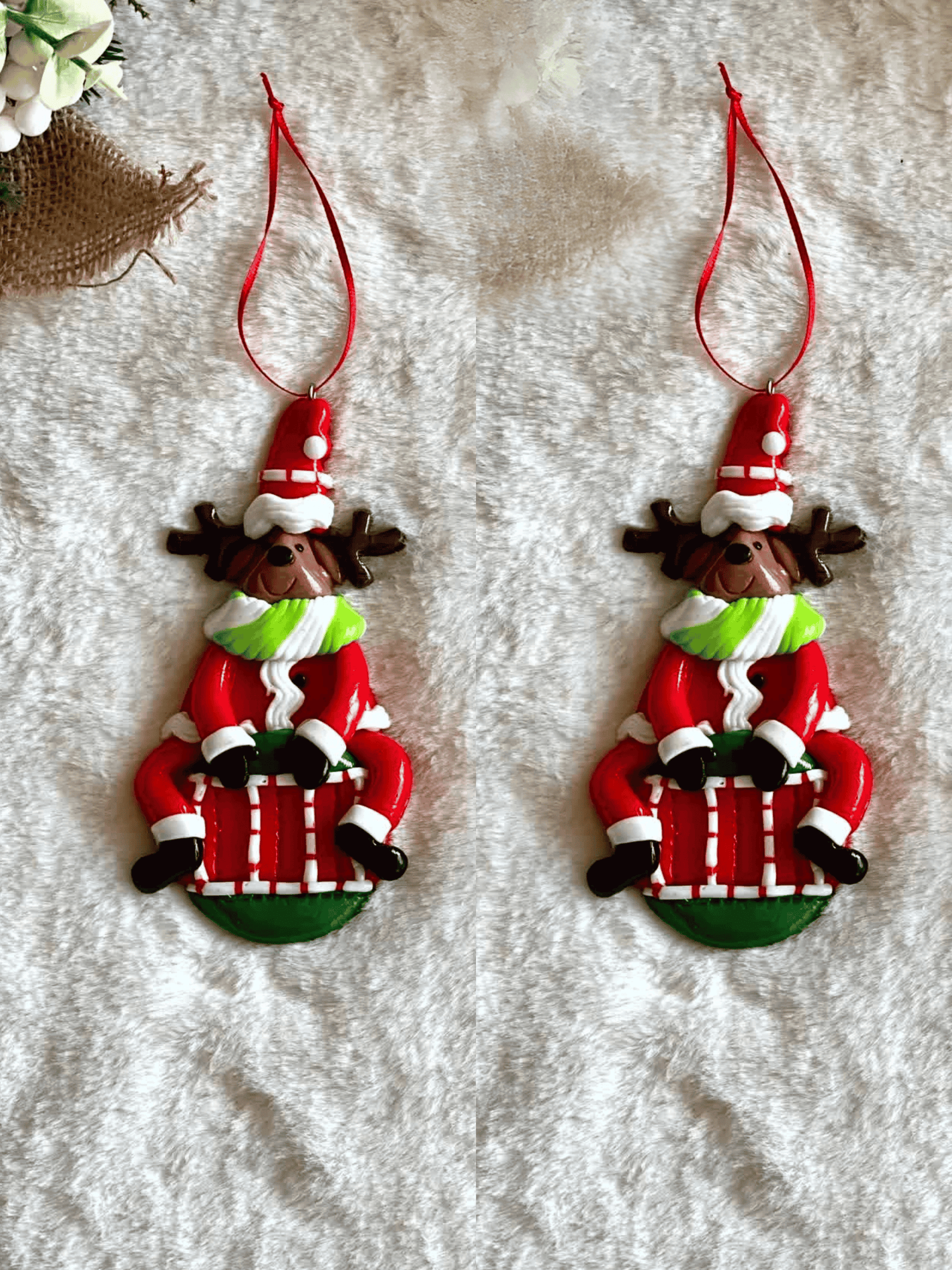 Christmas Duo Deer Hanging - Set of 2