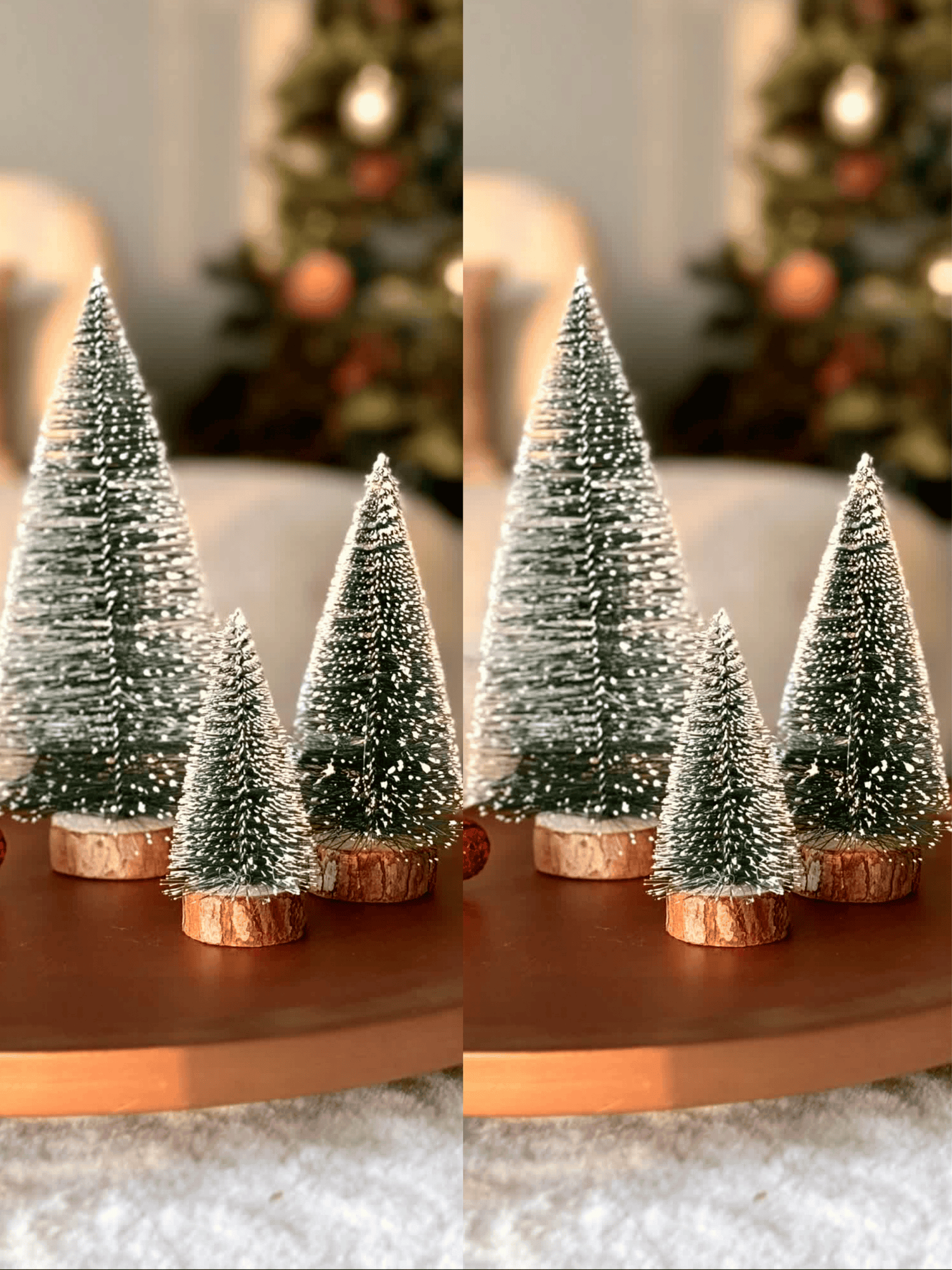 Christmas Frosted Tree - Set of 6