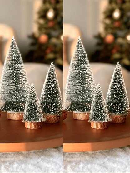 Christmas Frosted Tree - Set of 6