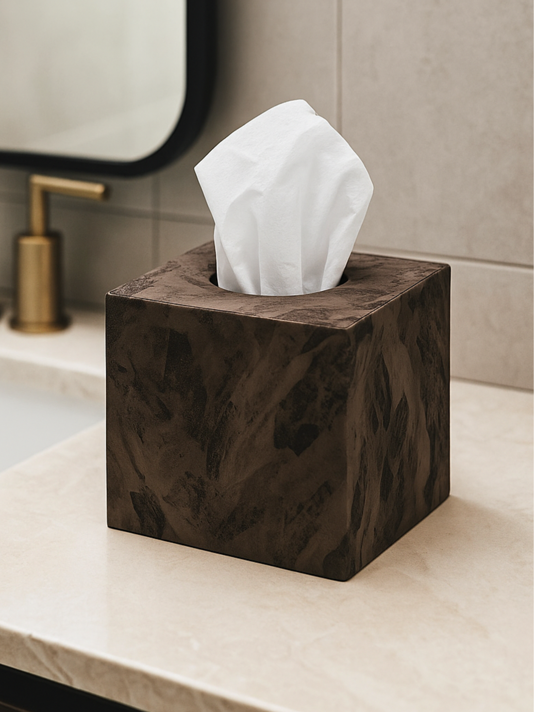 Indo Mocha Square Tissue Box