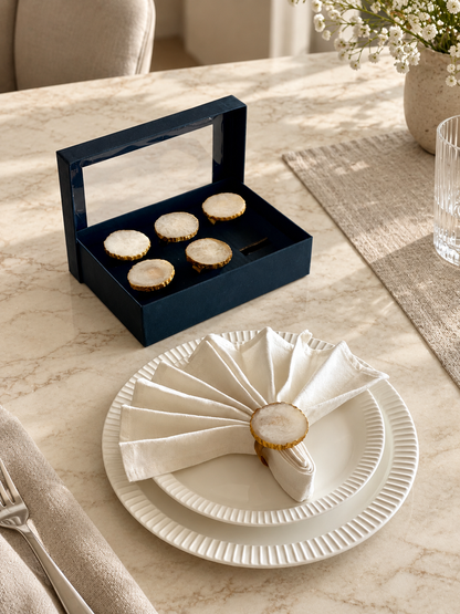 Moonstone Napkin Rings - Set of 6