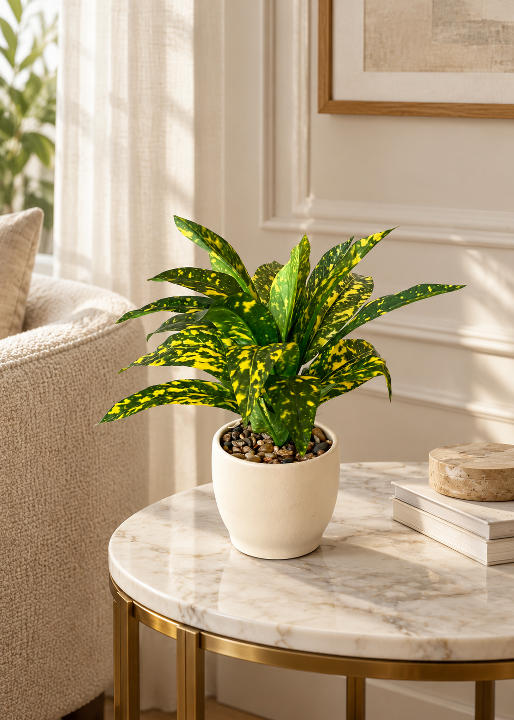 Artificial Gold Dust Croton Plant