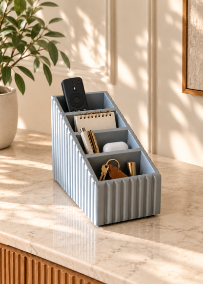 Imperium Fluted Remote Holder 4 Slot - Grey