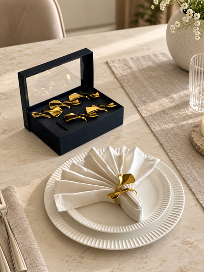 Gold Twist Napkin Rings - Set of 6