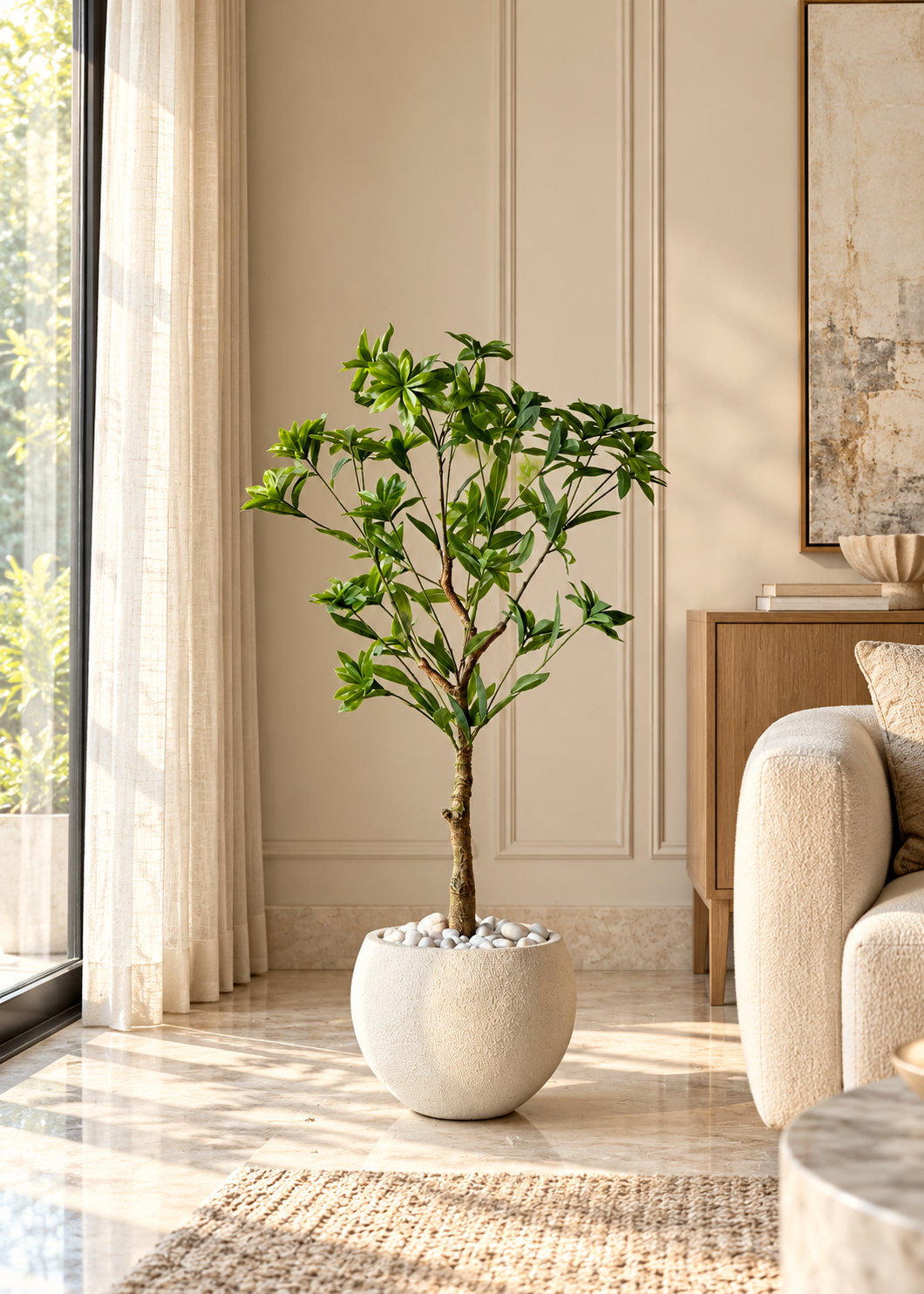 Artificial Aralia Green Plant - 4 Feet