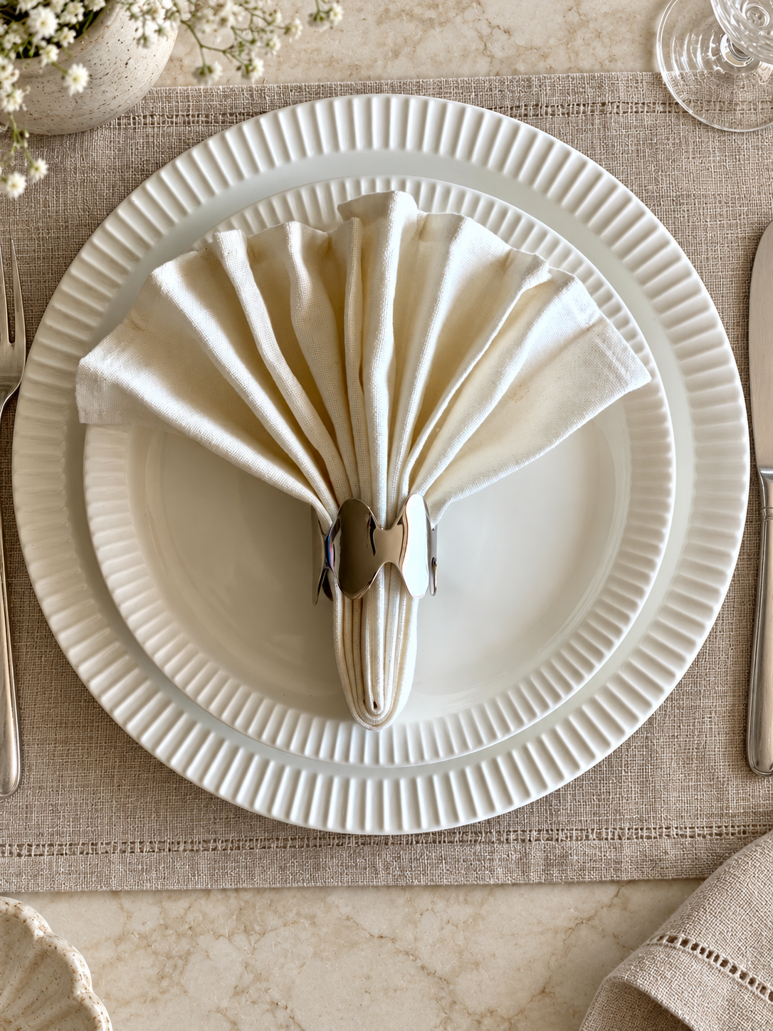 Sculpt Napkin Rings - Set of 6