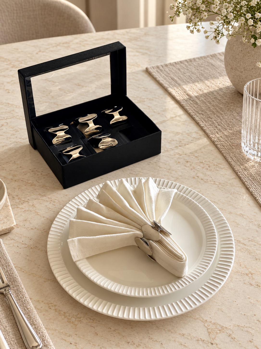 Sculpt Napkin Rings - Set of 6
