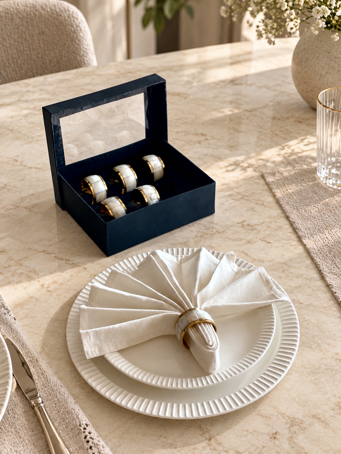 Royal Edge Napkin Rings - Set of 6