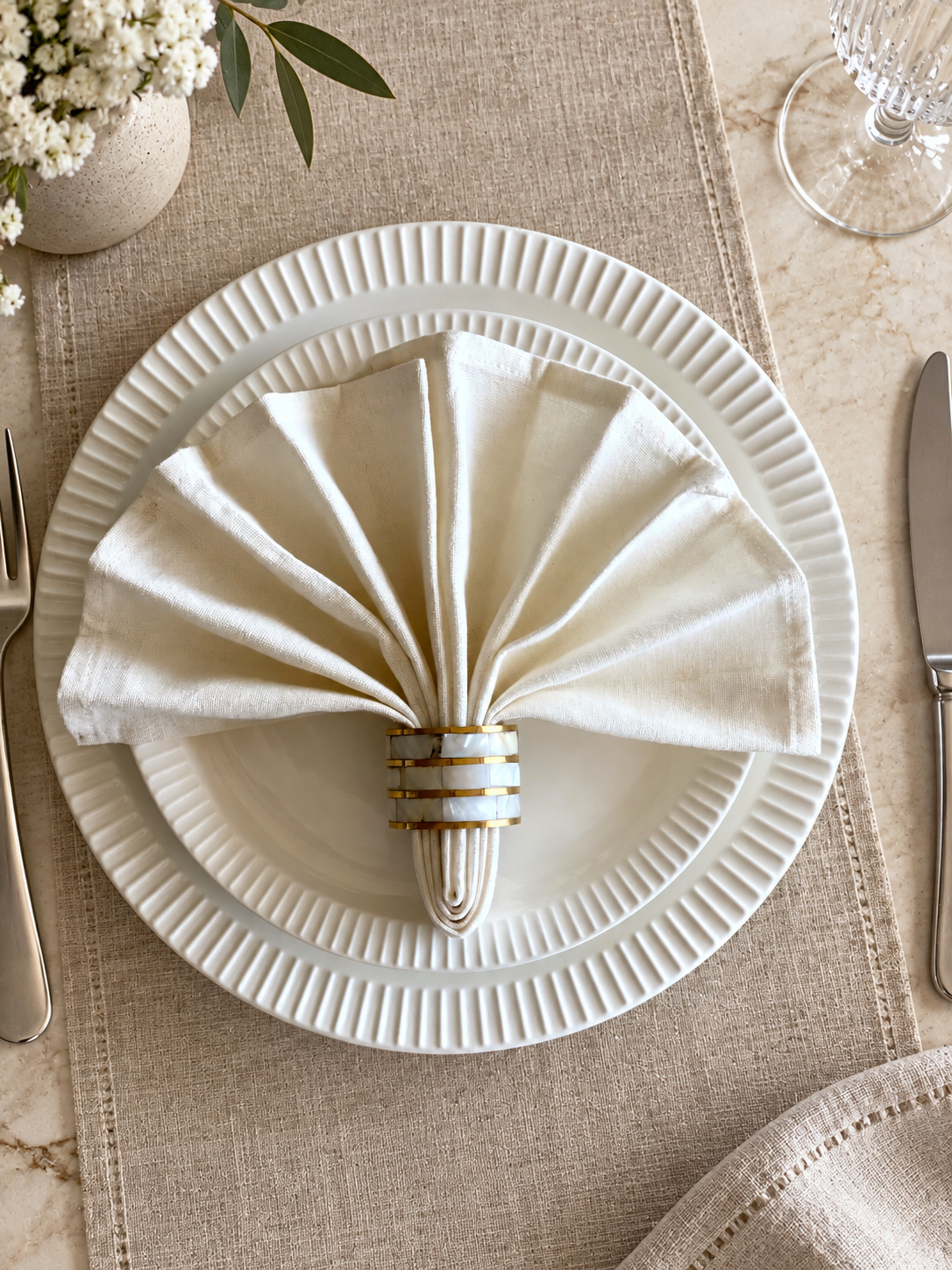 Golden Rhythm Napkin Rings - Set of 6