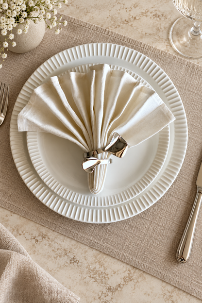 Silver Twist Napkin Rings - Set of 6