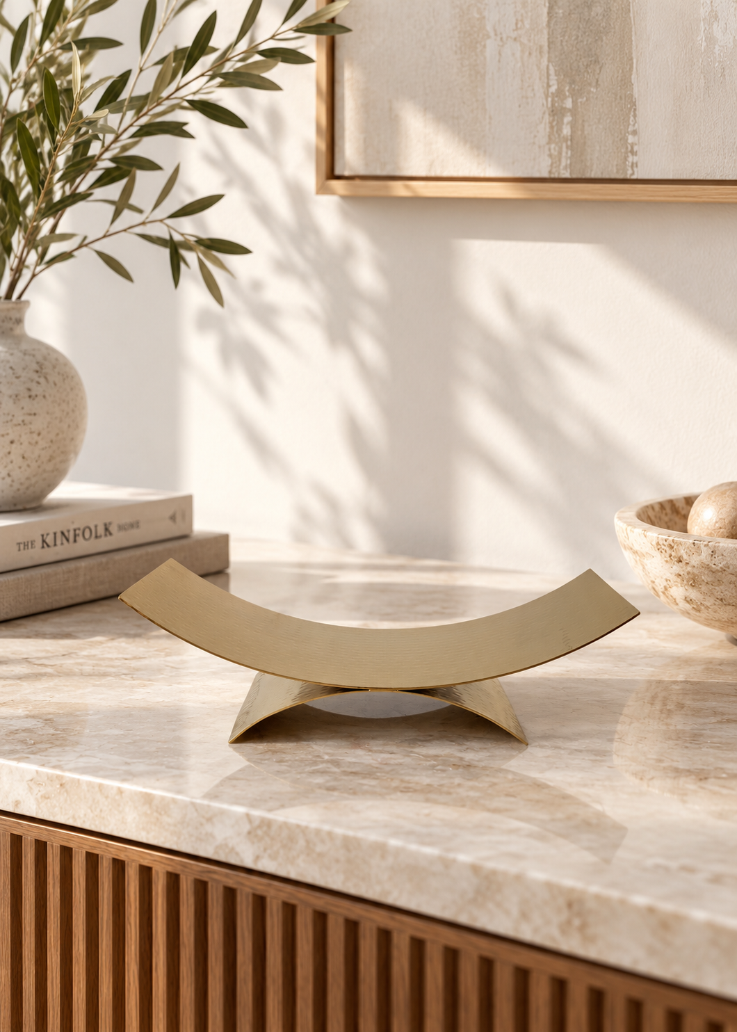 Sora Hammered Tray - Gold