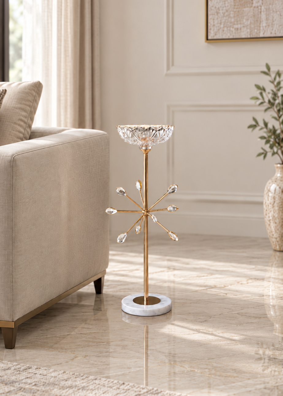 Zen Crystal Candle Urli - Medium