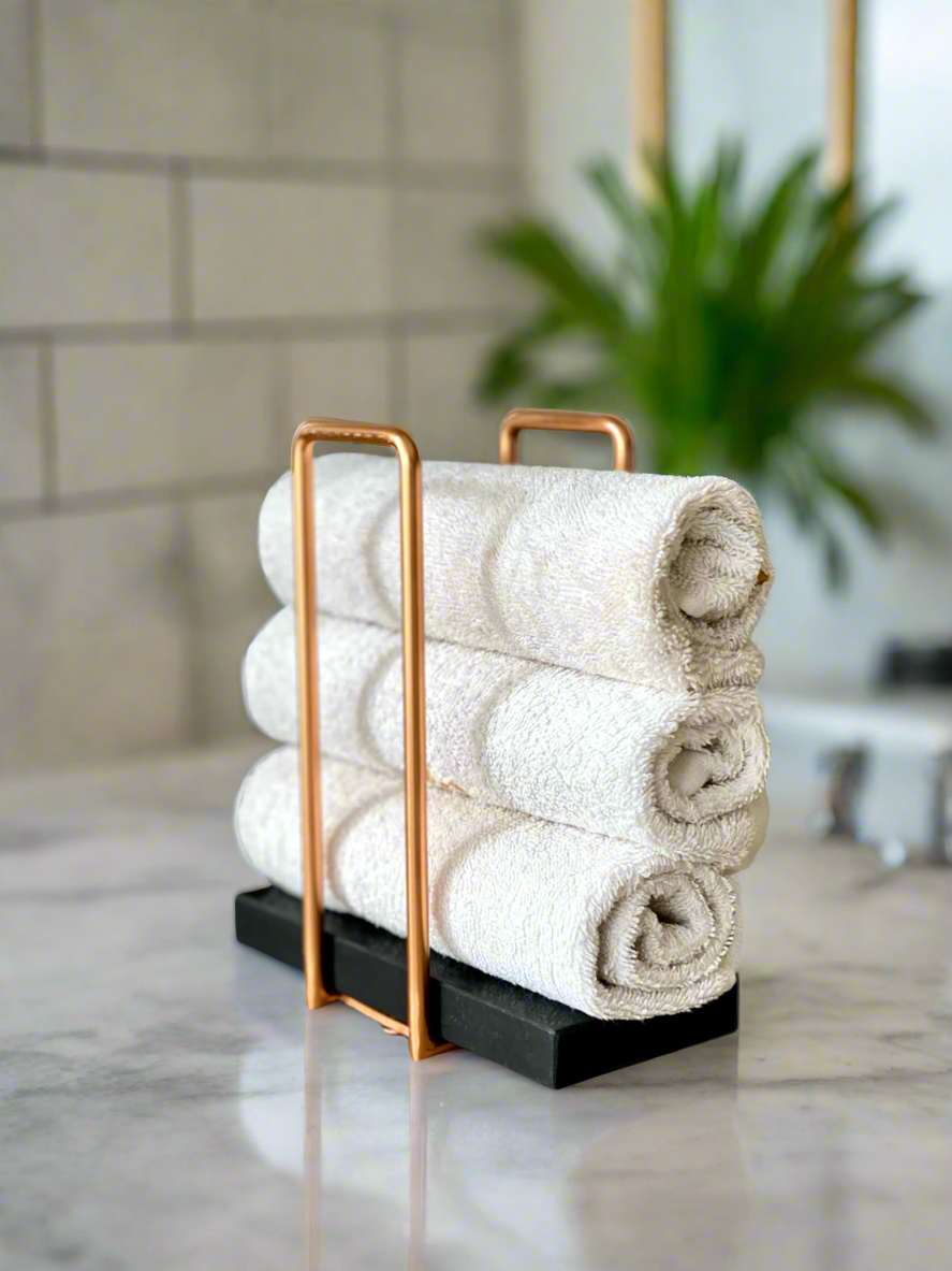 Imperial Napkin Holder - Black &amp; Rose Gold