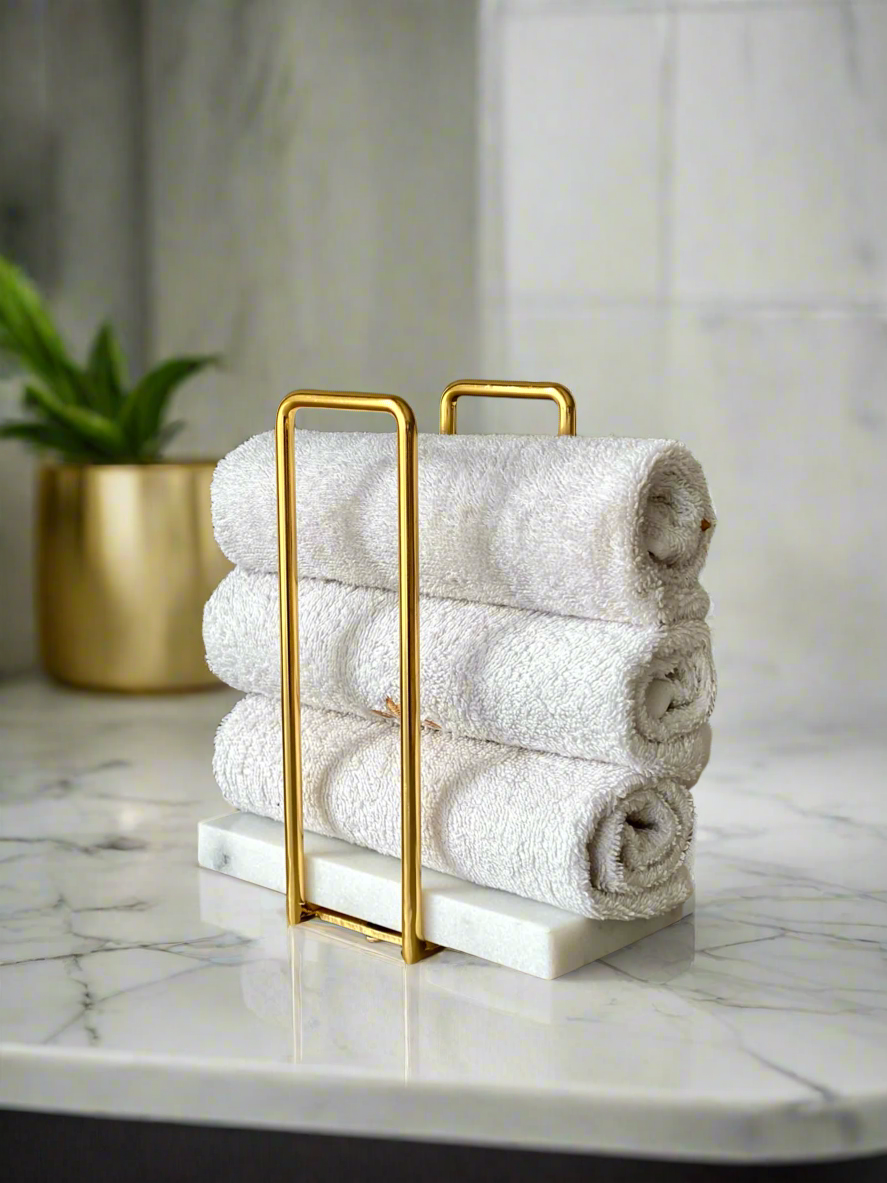 Imperial Napkin Holder - White &amp; Gold