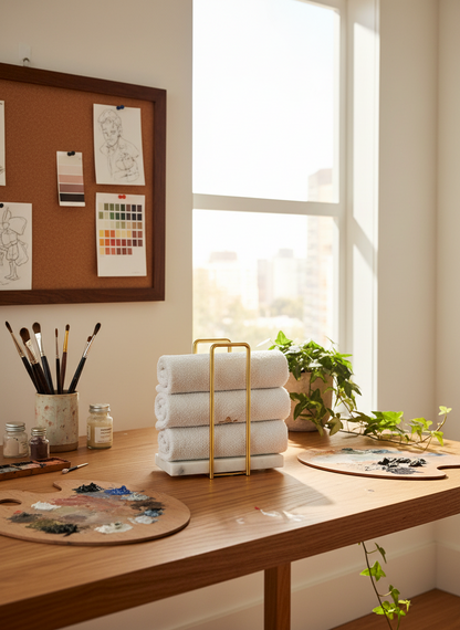 Imperial Napkin Holder - White &amp; Gold