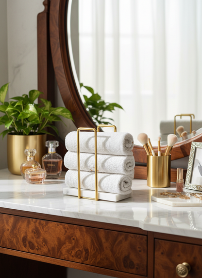 Imperial Napkin Holder - White &amp; Gold