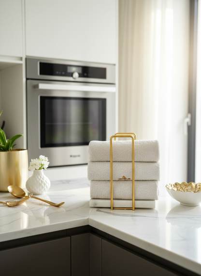 Imperial Napkin Holder - White &amp; Gold