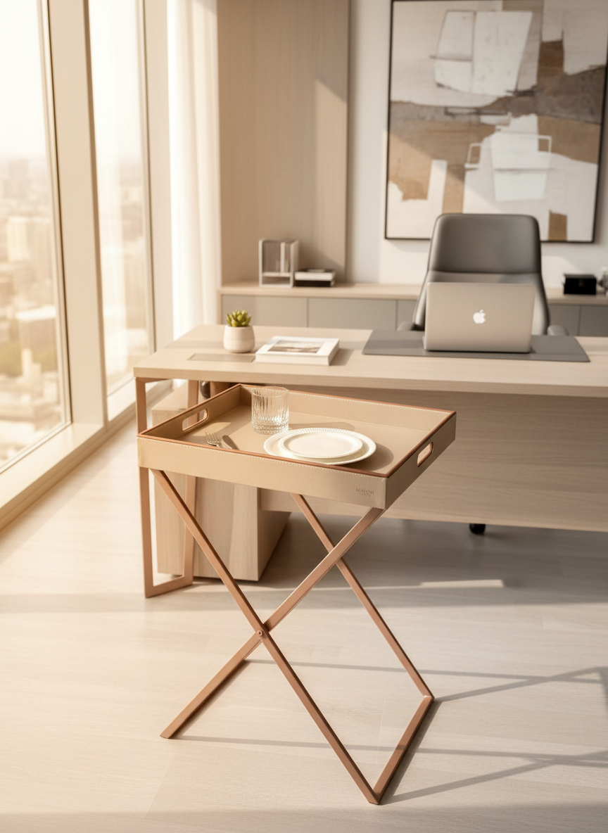 Naples Taupe Butler Tray Table