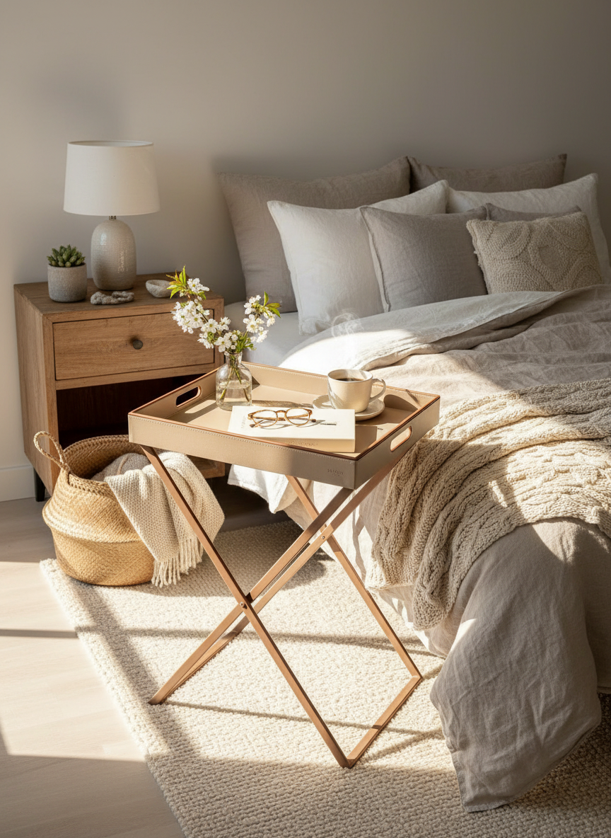 Naples Taupe Butler Tray Table