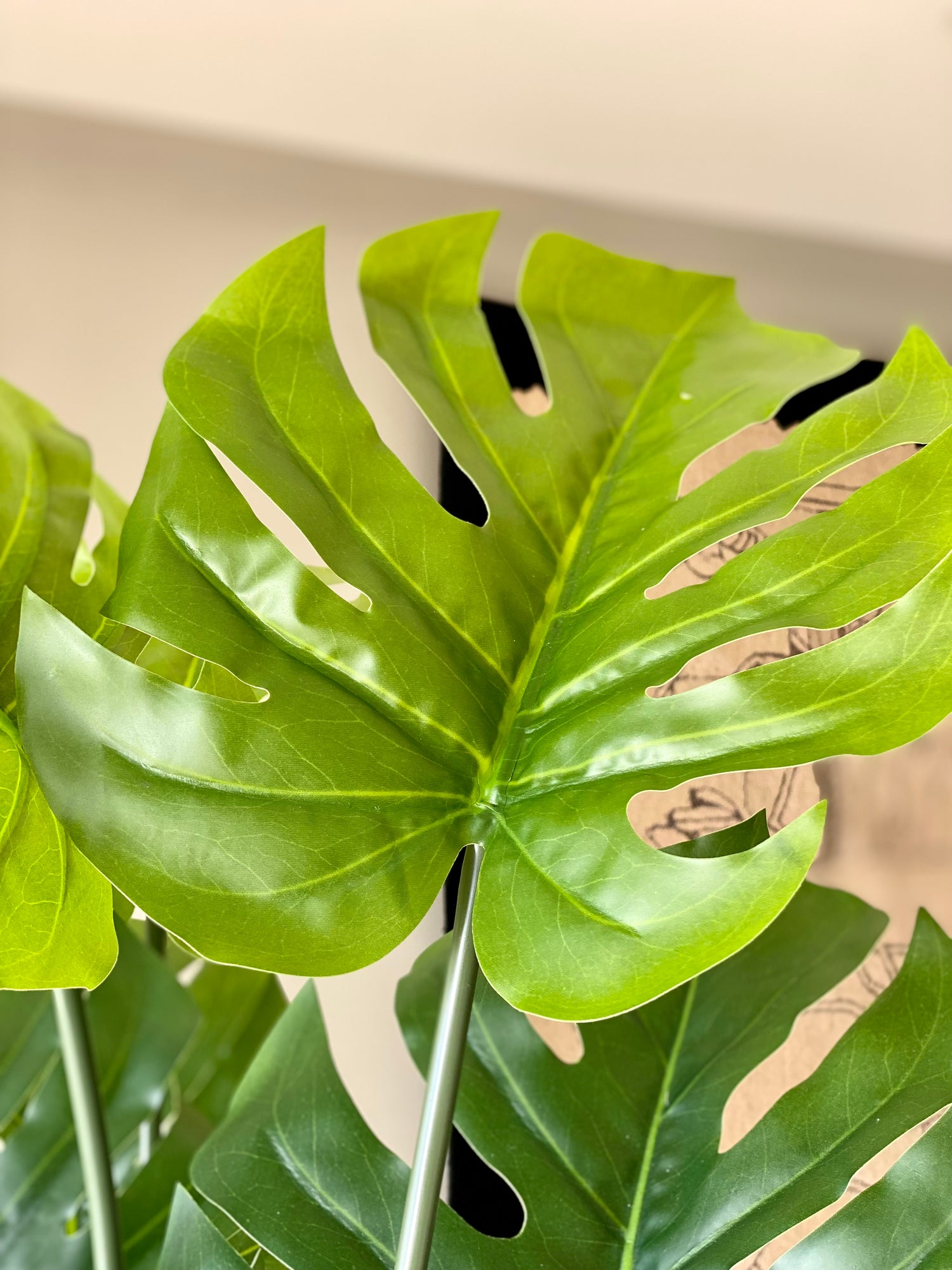 monstera deliciosa artificial leaf Artificial Lush Monstera Plant