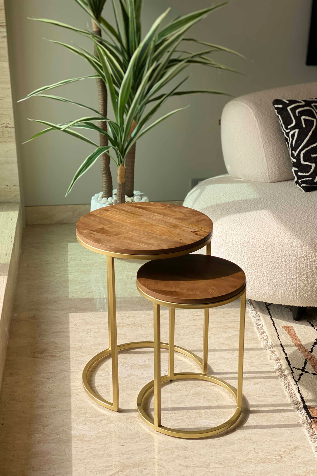 Oxford Brown Wooden Table - Set Of 2