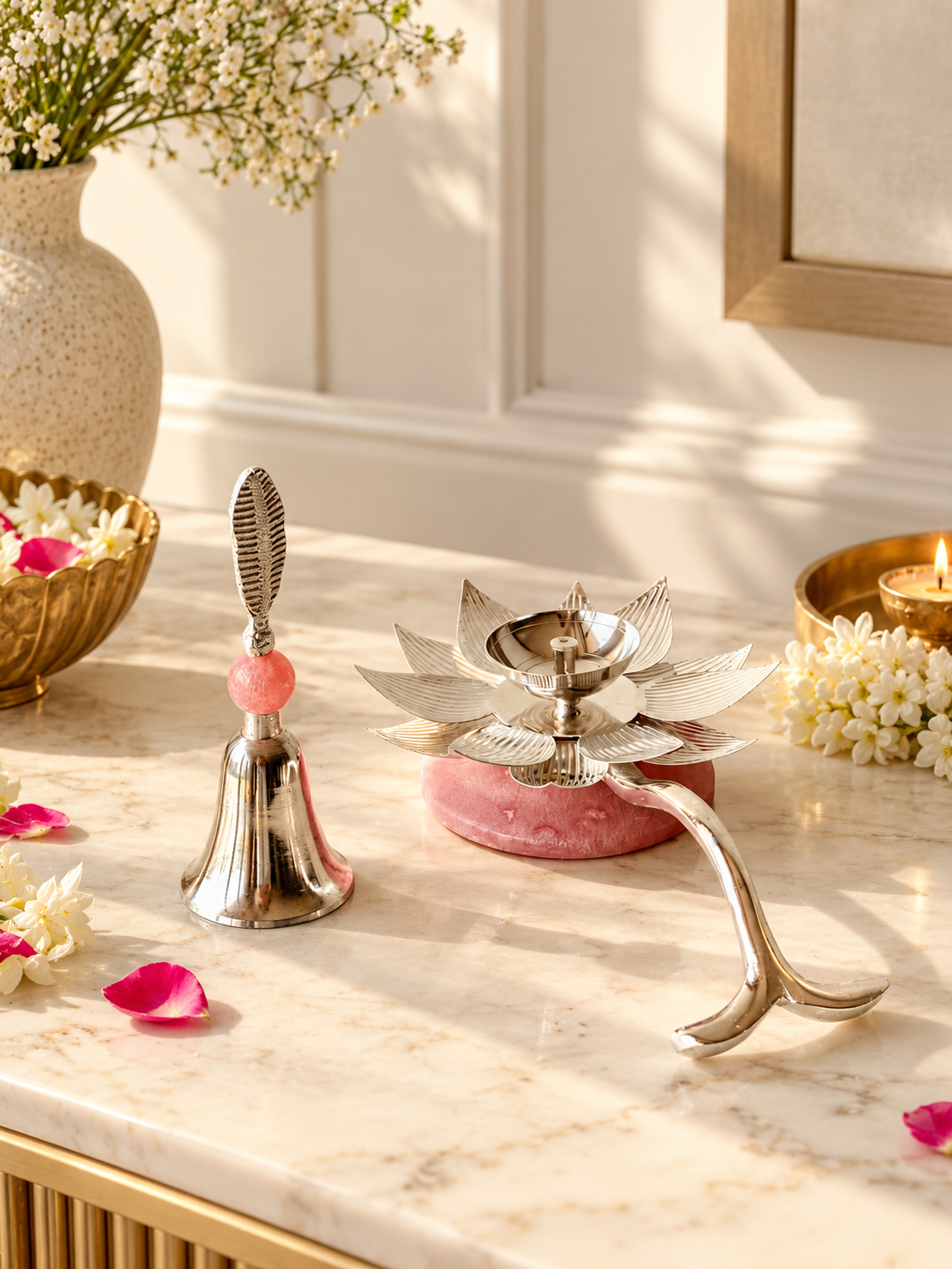Padma Silver Diya Gift Set