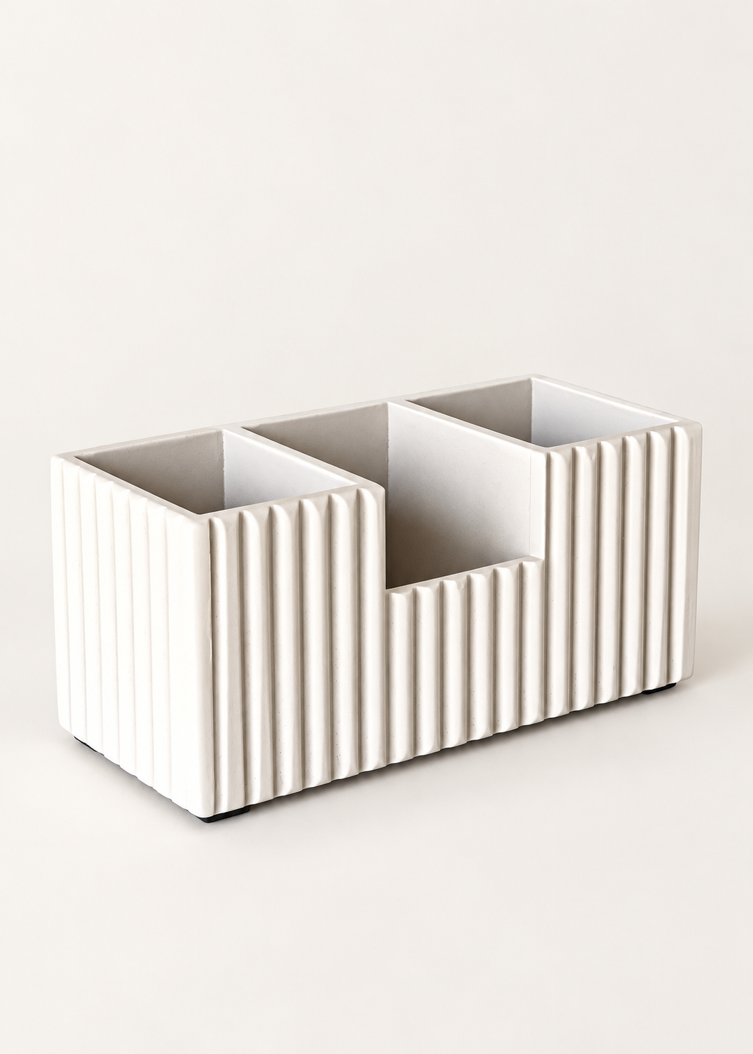 Imperium Fluted Desk Organiser - Beige