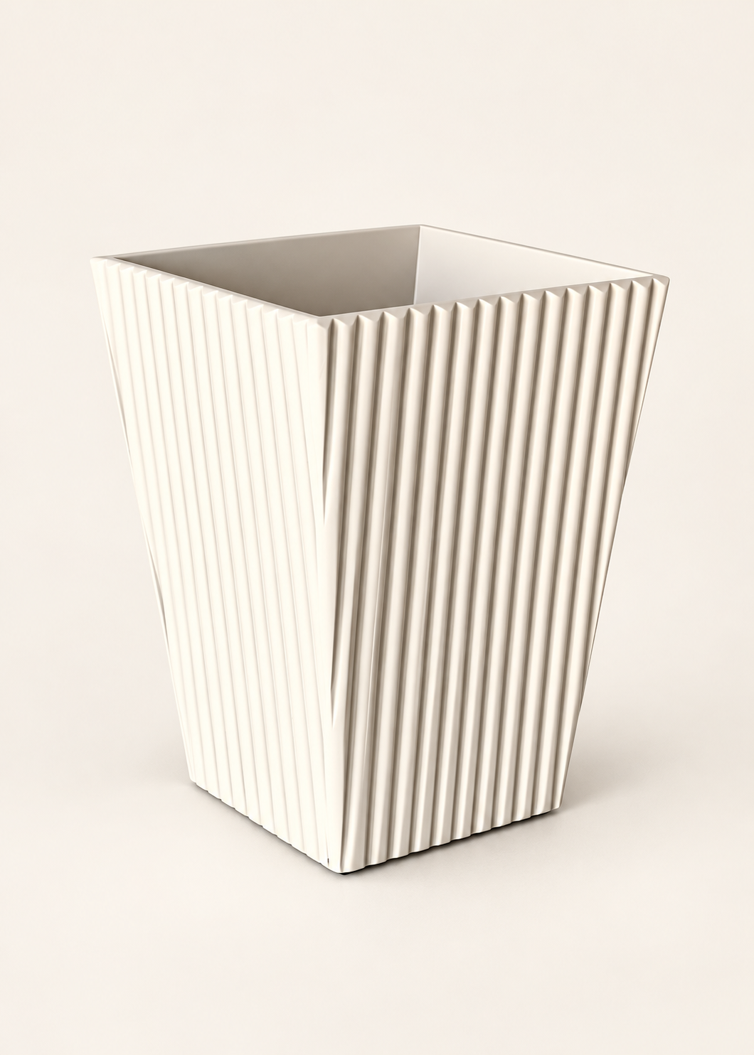 Imperium Fluted Dustbin - Beige