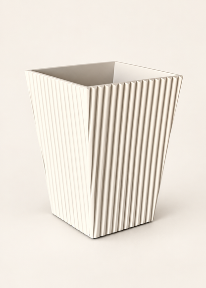 Imperium Fluted Dustbin - Beige