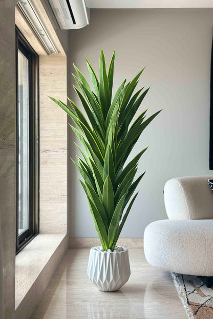 Artificial Green &amp; Yellow Dracaena Plant - 5 Feet