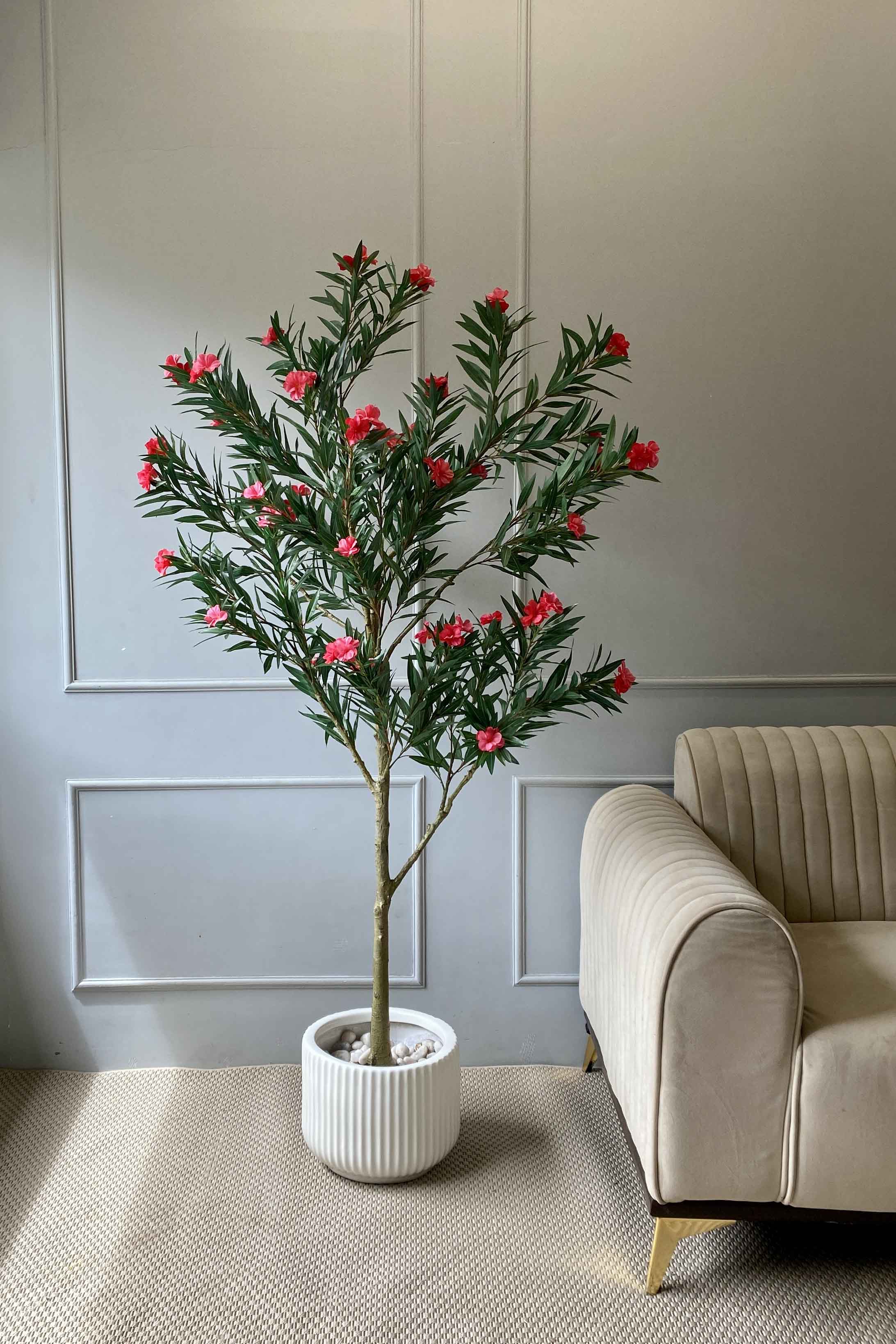 Artificial Pink Oleander Plant - 5.5 Feet