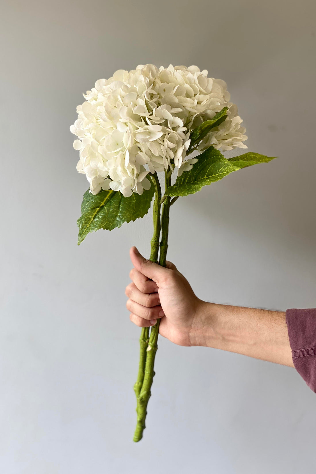 Artificial White Hydrangea Flower - Set Of 2
