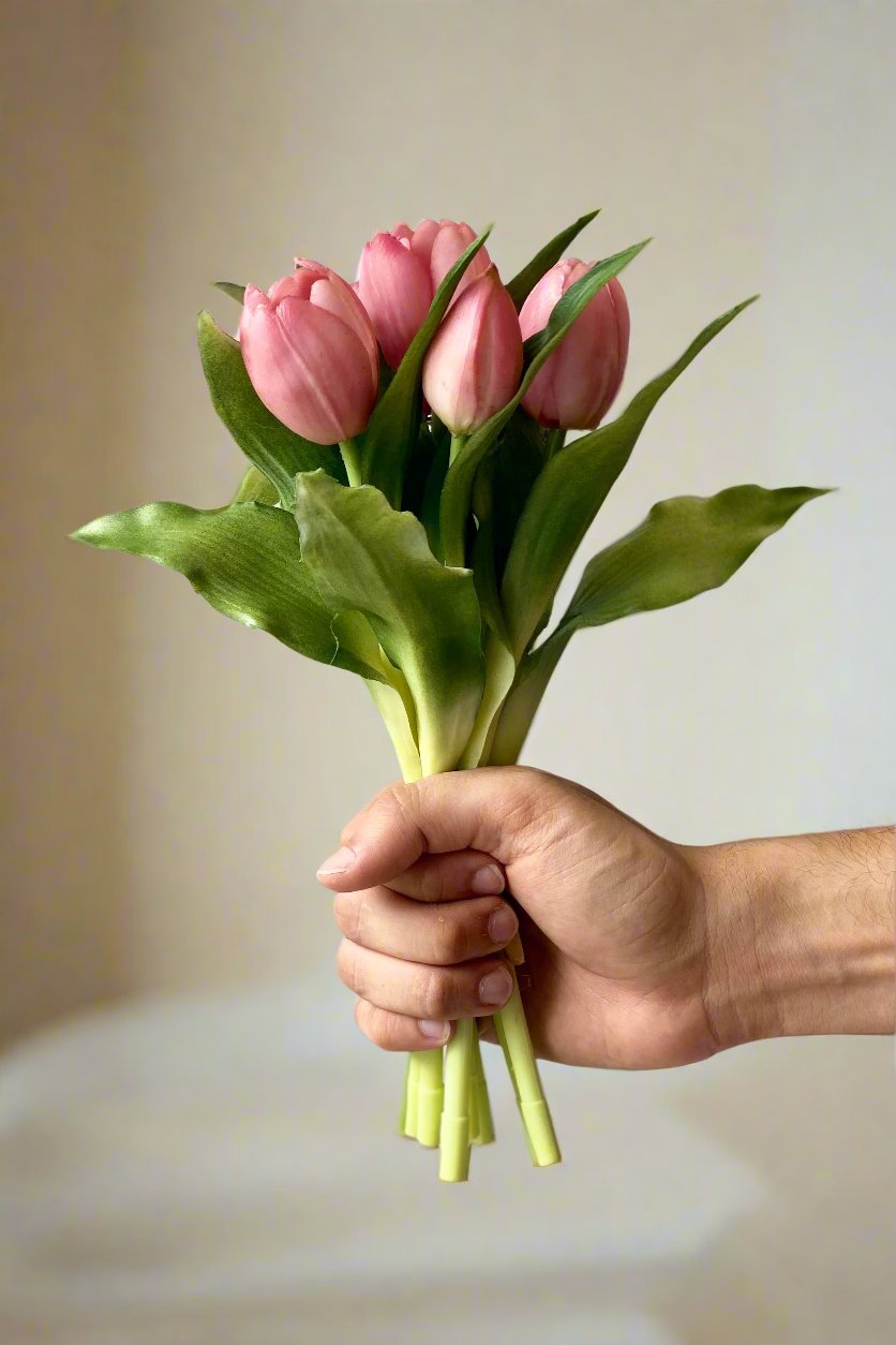 Artificial Pink Tulip Flower Bunch