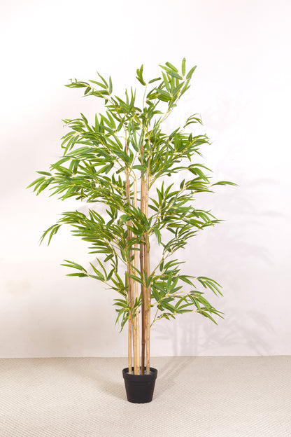 Artificial Dense Bamboo Plant - 5 Feet (With Black Base Pot)