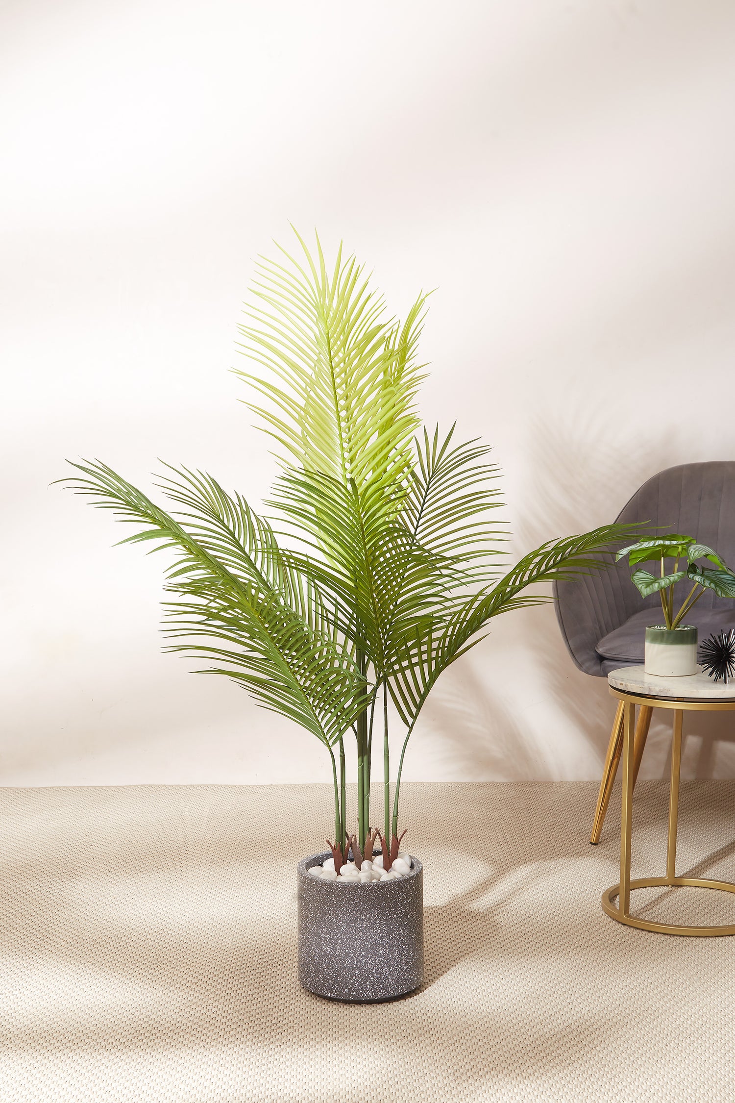 Artificial Dense Areca Plant - 4 Feet (With Black Base Pot)