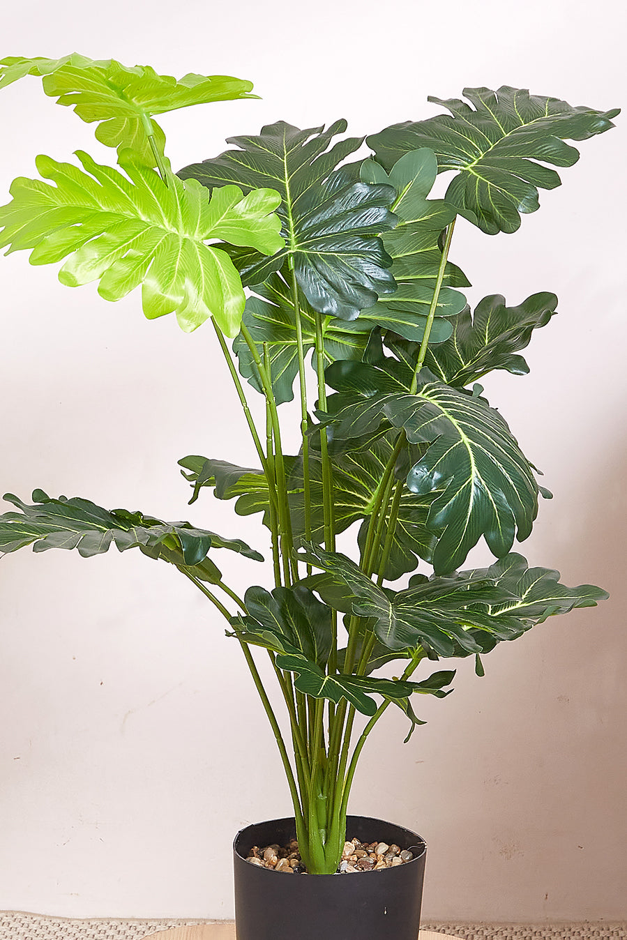 Artificial Philodendron Plant - 2 Feet (With Black Base Pot)