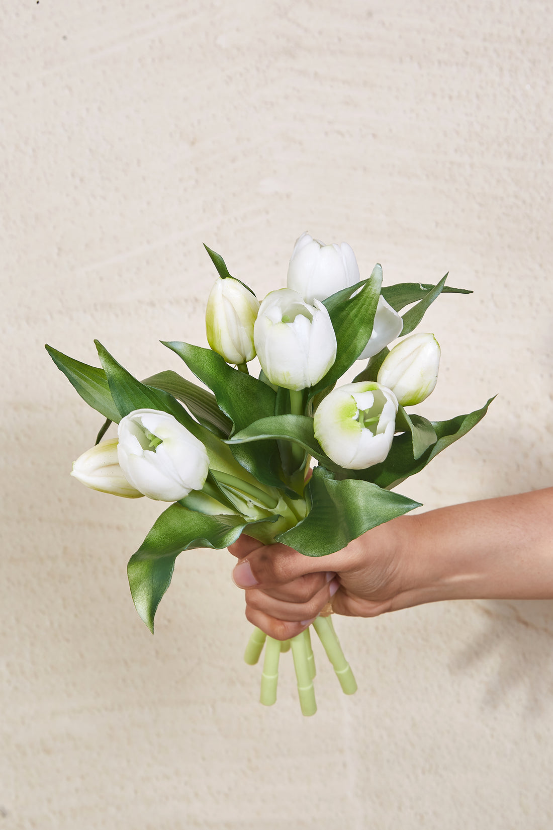 Artificial White Tulip Flower Bunch