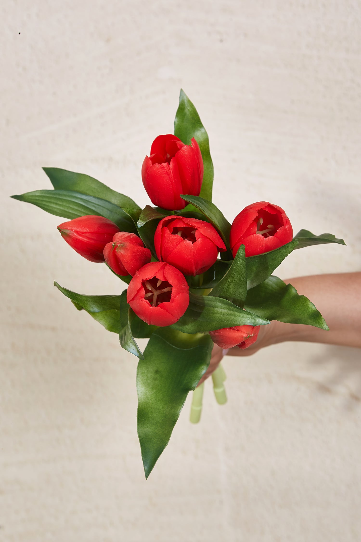 Artificial Red Tulip Flower Bunch