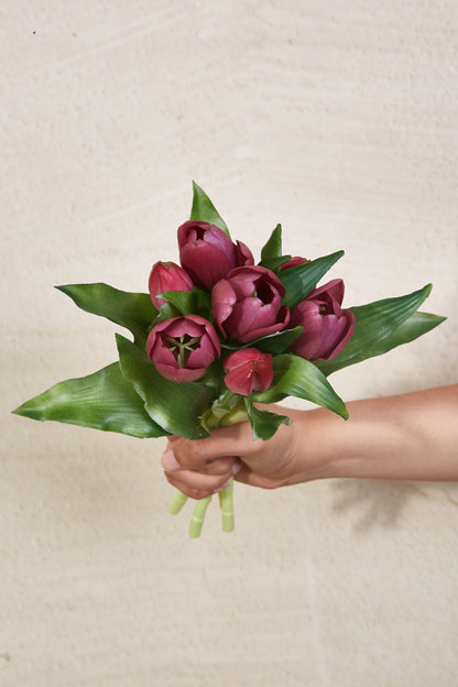 Artificial Purple Tulip Flower Bunch