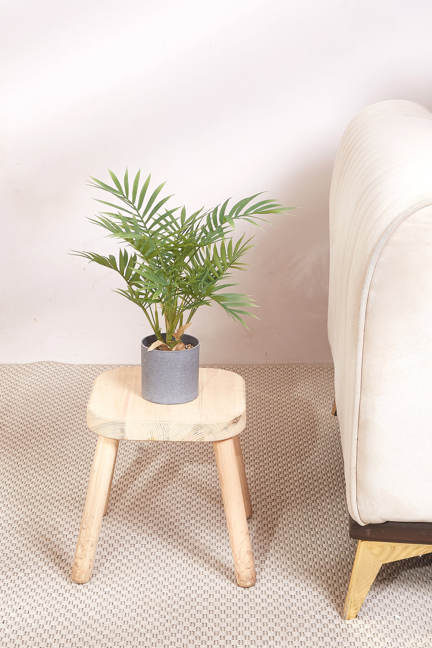 Artificial Short Areca Palm With Grey Pot