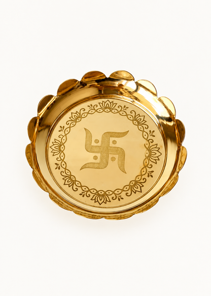 Aaradhya Brass Pooja Platter – Medium